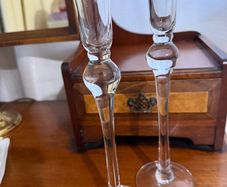 Pair of Glass Candle Sticks