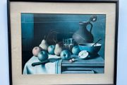 Framed Contemporary Still Life Print Fruit &amp; Pottery, 50cm x 40cm