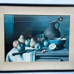 Framed Contemporary Still Life Print Fruit & Pottery, 50cm x 40cm