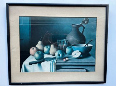 Framed Contemporary Still Life Print Fruit & Pottery, 50cm x 40cm