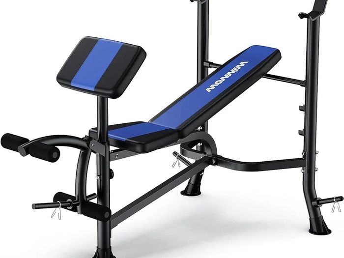 Adjustable Weight Bench with Leg Extension and Preacher Curl Home Training Gym Weight Lifting Bench Full-Body Workout Bench Bench Press