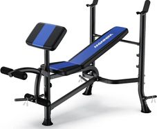 Adjustable Weight Bench with Leg Extension and Preacher Curl Home Training Gym Weight Lifting Bench Full-Body Workout Bench Bench Press