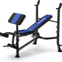 Adjustable Weight Bench with Leg Extension and Preacher Curl Home Training Gym Weight Lifting Bench Full-Body Workout Bench Bench Press