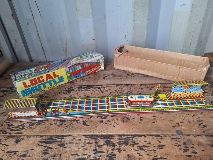 Vintage Local Shuttle Tin Toy Train Set