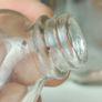 499 - Set of 6 Vintage Clear Glass Screw Cork Top Collectible Decorative Bottles and Jars Image 7