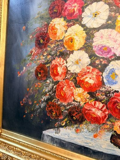 Monumental Floral Still Life Oil Painting