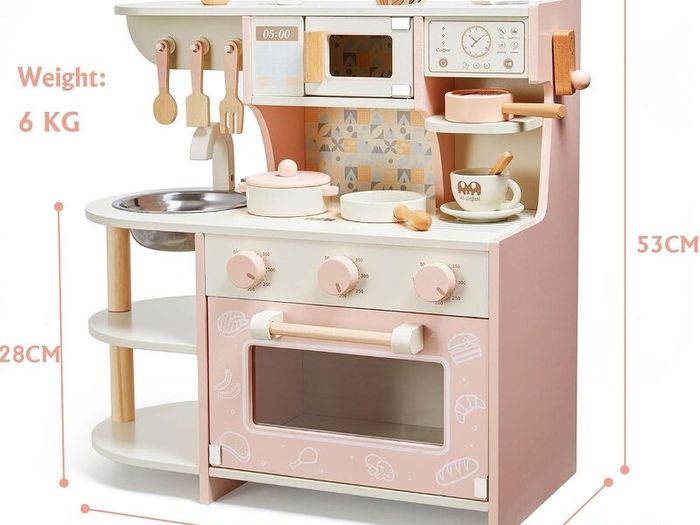 Wooden Play Kitchen for Kids Ages 3-6
