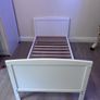White Wooden Cot Bed / Toddler Bed Image 2