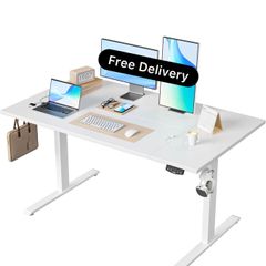Height-Adjustable Electric Desk, 140x80 cm Sit-Stand Office Desk, Computer Desk