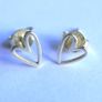 Sterling Silver 925 Gold Plated Heart Stud Earrings 0,5g Image 4