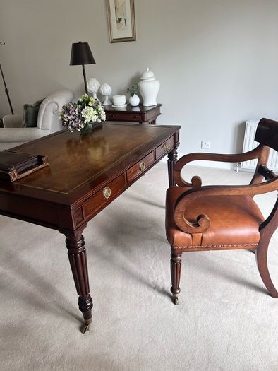 Antique Library Table/Desk & Chair