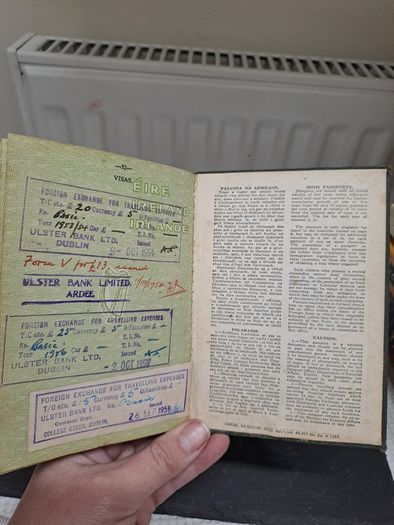 Rare 1948 Irish Passport & Travel card