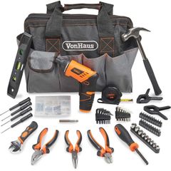 Cordless Hand Drill and Household Tool Kit - 94pc Tool Kit for Beginners - Includes 3.6V/Cordless Lithium-ion Screwdriver - Power & Hand Tools with Drill Sets in Case (FREE POSTAGE)