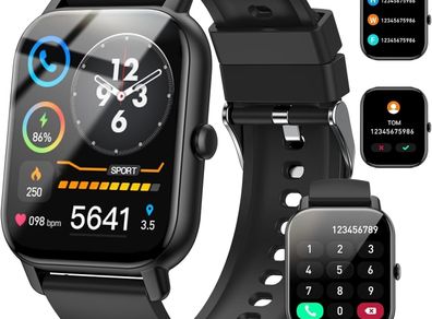 Nerunsa P66D Unisex Smartwatch, 1.85 Inch Touchscreen IP68 Waterproof Fitness