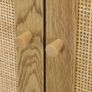 Sideboard living room storage cabinet with rattan-front doors and adjustable shelf, natural wood Image 4