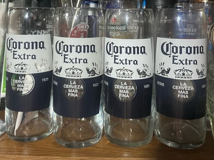 corona extra beer pint glasses