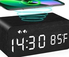 Wireless Charge Alarm VIDO Clock 5W LED Light Display + Charge your phone on the top of clock.