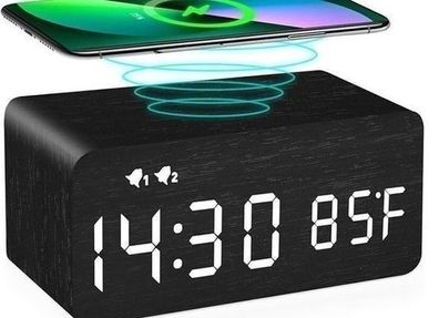 Wireless Charge Alarm VIDO Clock 5W LED Light Display + Charge your phone on the top of clock.