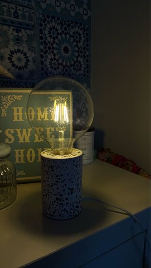 Stunning Terazzo Table Lamp with a Globe Bulb