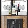 4-Tier Corner Bar Cabinet, Industrial Freestanding Wine Storage Sideboard with Doors and Glass Holders, Adjustable Shelf & Anti-Tipping Devices, for Home Bar, Kitchen, Living Room, Rustic Brown Image 6