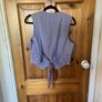 Naf naf navy and white tiny check waistcoat/ top. Lightweight cotton Image 5