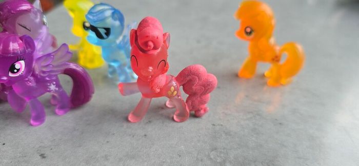6 x Mane Six mini Figures 2inch transparent MLP G4 My Little Pony