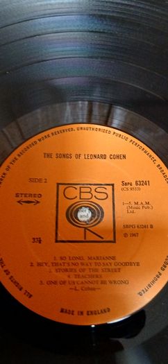 The Songs Of Leonard Cohen - LP - CBS Records - 1967