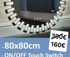 LED Bathroom Mirror 80cm Antifog Demister