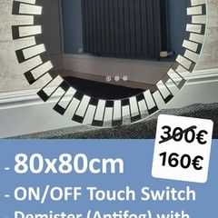 LED Bathroom Mirror 80cm Defogger Makeup Cosmetic