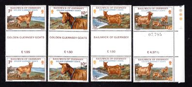 1980 Guernsey Golden Guernsey Goats Commemorative Stamps Gutter Pairs Mint Never Hinged (MNH)