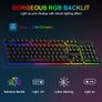 Gaming Keyboard and Mouse Set, UK Layout, RGB Backlit Wired Keyboard, Ergonomic 4-Color LED Gaming Mouse, Large Mousepad, USB Plug & Play for PC, Mac, PS4, Xbox Image 2