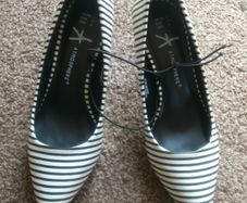 Blk/White Court Shoes