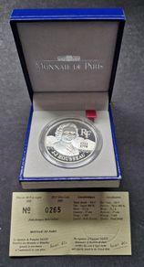 France 2000 Proof 100 Francs Jean-Jacques Rousseau Silver Low Mintage coin in case with Coa