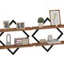 Floating Shelves, Set of 2 Wall Shelves, 2-Tier Hanging Shelves, Wall Shelf Set of 2, Wall Mounted Shelves, for Living Room, Bedroom, Kitchen, Office, Study, Rustic Brown Image 7