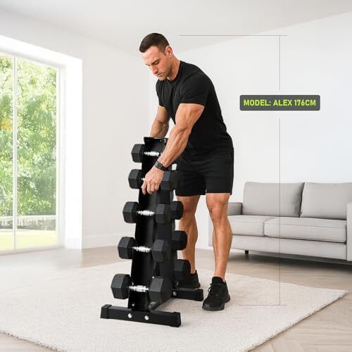 Dumbbell Rack Heavy Duty Steel, 3-Tier/ 5-Tier/ 6-Tier Weights Storage Dumbbell Stand, Dumbbell Tree Stand Weights Holder for Home Gym