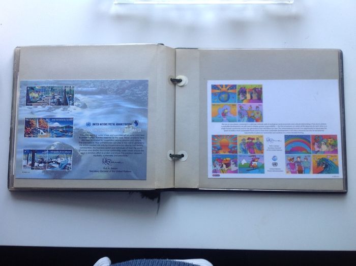 Stamps , UN souvenir card collection