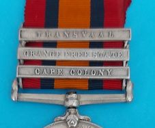 Victorian Queen Sout Africa Medal 3 bars 1st Essex Reg