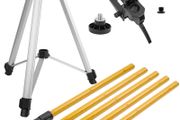 "3.7m yellow Laser Level Extend Telescoping Pole With 1/4""and 5/8"" Interface Mount Ceiling Leveling Rod "
