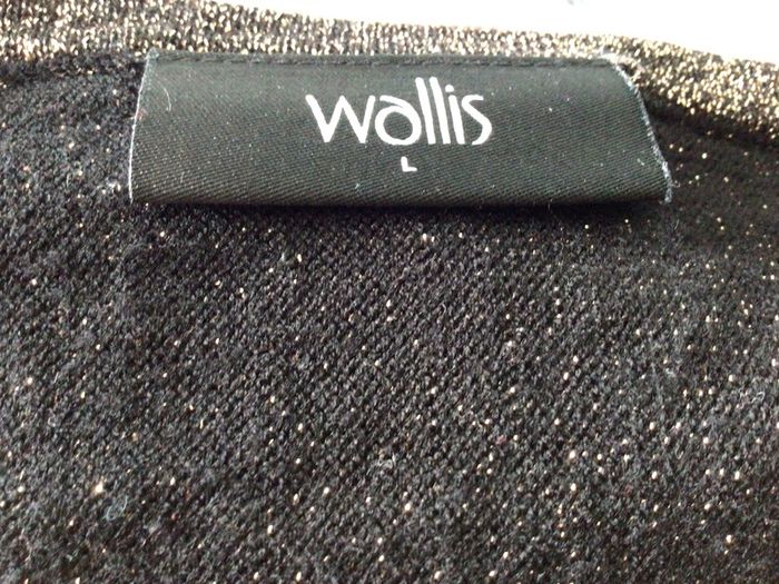 Wallis Ladies Black and Gold Sparkle dolman sleeve jumper size L includes Post