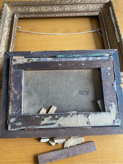 Small 19th Century Oil on Canvas in Gilt Frame