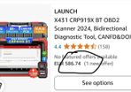 New LAUNCH X431 CRP919x BT / bluetooth Car Diagnostic Tool OBD2 Scanner DBScar VII VCI Auto with Active Test ECU Coding CANFD DOIP 31+ Reset