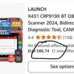 New LAUNCH X431 CRP919x BT / bluetooth Car Diagnostic Tool OBD2 Scanner DBScar VII VCI Auto with Active Test ECU Coding CANFD DOIP 31+ Reset