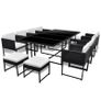 13 Piece Outdoor Dining Set with Cushions Poly Rattan Black Image 3