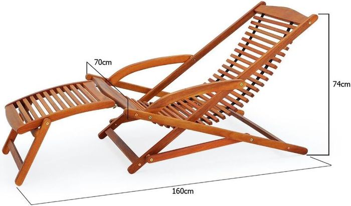 Acacia Wooden Sun Lounger Set of 2 Foldable Garden Recliners with Cushions