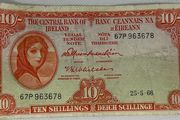 Old Irish Bank Note - 10 Shilling Note