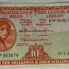 Old Irish Bank Note - 10 Shilling Note
