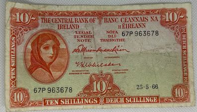 Old Irish Bank Note - 10 Shilling Note
