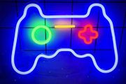 Game Neon Sign(16"x10.8"),Cisteen Gamepad Neon Light Sign with Acrylic Board, USB Powered Led Wall Light Decorations,Gaming Neon Lights for Bedroom,Game Room,Man Cave,Bar,Party