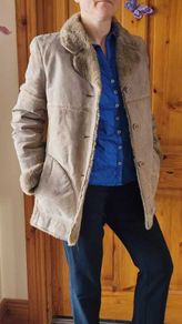 Beige Leather Size Medium NAF NAF Classic Vintage 2000s Ladies Womens naf naf