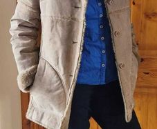Beige Leather Size Medium NAF NAF Classic Vintage 2000s Ladies Womens naf naf
